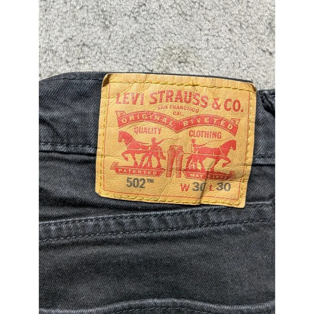 Levi's 502 Taper Fit Jeans Men's Size 30x30 Black